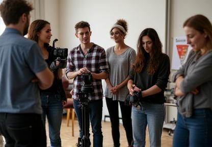 Atelier créatif photo avec participants à Lyon
